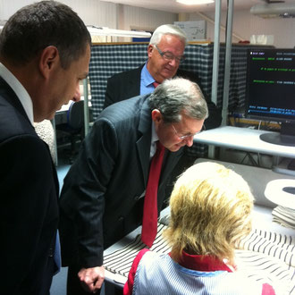 Visite des ateliers avec M.Le Sénécal, Président du directoire, et M.Duval, président du conseil de surveillance