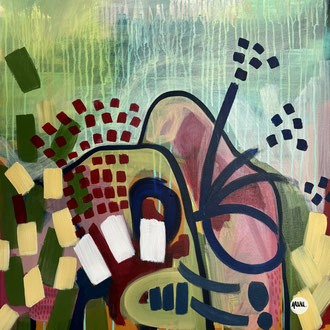 Oasis, 81x65 cm, acrylique sur toile, 2023
