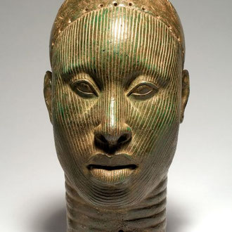 Amara (*vor ca. 60.000 Jahren). Atufa und Amara gehören zu den ältesten Menschen, de überhaupt auf der Erde leben. [Bronzeskulptur der Yoruba, Ife]