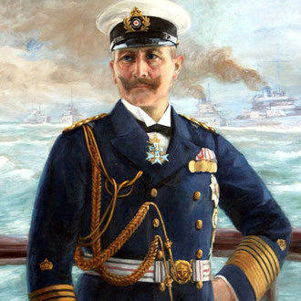 Kaiser Wilhelm II. von Preußen (*1859) kehrte nach dem Zweiten Weltkrieg zurück nach Deutschland. Nicht ins geteilte Berlin, nicht nach Bonn, sondern in die Stadt seiner geliebten Kriegsmarine. [Adolph Behrens]