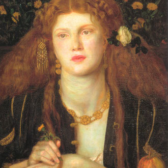 Herzeleide Kossenblatt (*1943), Tochter von AC Kossenblatt und E.T.A. Hoffmann, Halbschwester von Pauline, lebt halb in der Welt der Menschen und halb in der Welt der Elfen, Trolle und Geisterwesen. [Dante Gabriel Rossetti]