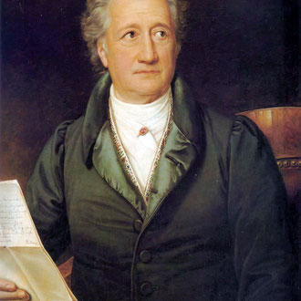 J.W. von Goethe (*1749) emigrierte nach Machtergreifung der Nationalsozialisten in die USA, kehrte nach dem Zweiten Weltkrieg zurück. Seit der Wiedervereinigung lebt er wieder in seiner alten Residenz am Frauenplan in Weimar. [Joseph Karl Stieler]