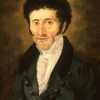 E.T.A. Hoffmann (*1776), Schriftsteller, Komponist, Karikaturist und Lebenskünstler, lebt immer noch in Berlin, schreibt Kulturkritiken und macht Theater in jeder Form. [Unbekannter Maler]