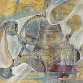 Maria Wirth - Windsbräute, 130 x 130cm, Öl, Sand auf Leinwand, 2021
