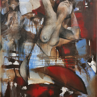 Maria Wirth - Dove, 80 x 60cm, oil, charcoal on canvas, 2019-22