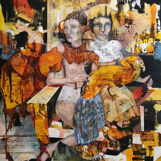 Maria Wirth - Mignon, 170 x 140cm, Öl, Schellack auf Leinwand, 2025