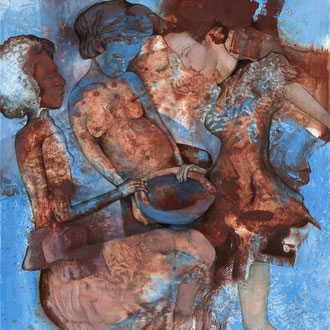 Maria Wirth - Parzenstunde, 100 x 80cm, Öl auf Leinwand, 2022
