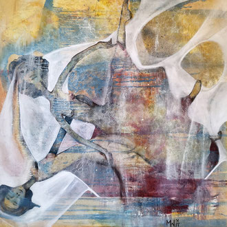 Maria Wirth - Wind's Brights, 130 x 130cm, oil, sand on canvas, 2021