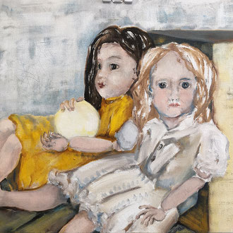 Maria Wirth - Clara und Liza, 30 x 40cm, Öl auf Leinen, 2024