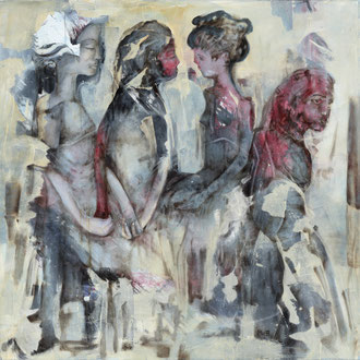 Maria Wirth - Ein Gebirg’ Zeit (Flüstern), 130 x 130cm, Öl auf Leinwand, 2023