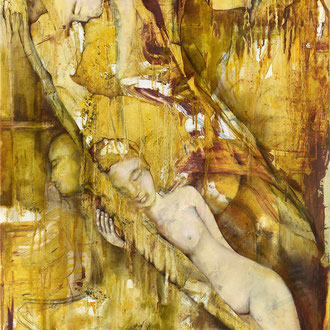 Maria Wirth - Nest. Wer geboren werden will... , 130 x 90cm, Öl auf Leinwand, 2023