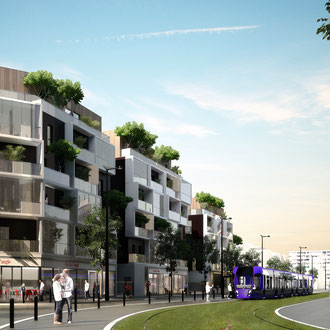 LOGEMENTS--CONTEMPORAINS-AVEC-FACADE-VENTILEE---MONTFERMEIL---ILE-DE-FRANCE---IMMEUBLE--MODERNE