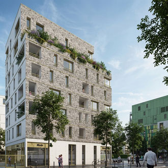 LOGEMENTS--CONTEMPORAINS-AVEC-FACADE-VENTILEE---BOBIGNY---ILE-DE-FRANCE_FACADE-BRIQUE---IMMEUBLE--MODERNE