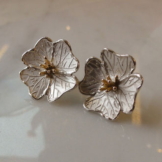 Ohrstecker Silber mit Rotgold