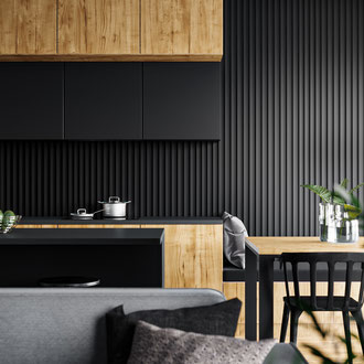 nowoczesny projekt wnętrz, lamelki