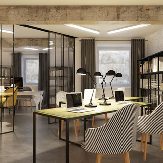 Projekt industrialnego biura w centrum Krakowa