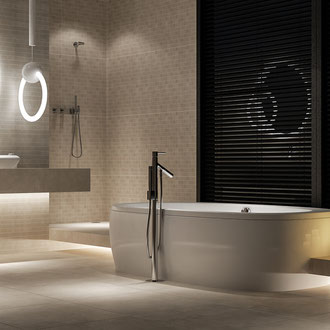 Projekt wnętrza łazienki z wanną wolnostojącą