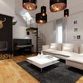 Projekt metamorfozy wnętrz wielopokoleniowego domu w Krynicy Zdrój