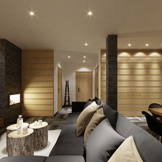 Projekt wnętrza apartamentu w Zakopanem