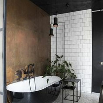 Metall putz gold bronze silber rost küche Keuken wohnen wonen statement charakter interior architektur luxus elegant robust badezimmer wanne dusche