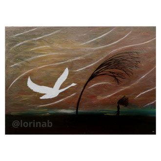 Face à la tempête - peinture de Lorina