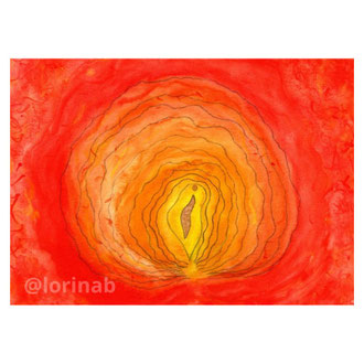 Vulve d'or - automne - peinture de Lorina