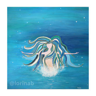 Femme océane - peinture de Lorina