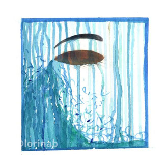 Le temps des larmes - aquarelle - peinture de Lorina