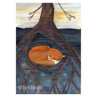 Dans le silence de l'hiver - peinture de Lorina