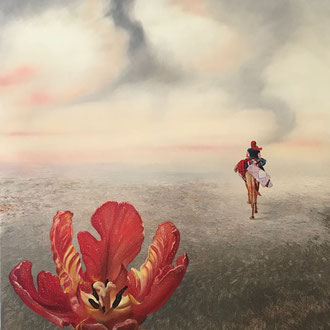 Genia Chef, Morning Flower, 180 x 140 cm, oil on canvas