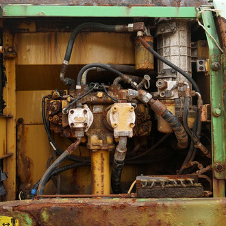 Baggermotor auf Helgoland