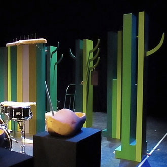 scénographie de Jungle Opéra sauvage -  Opéra de Bordeaux -  Compagnie Eclats, mise en scène S. Guignard.