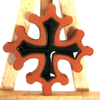 Magnet Croix Occitane diamètre 5 cm émaillé à l'intérieur