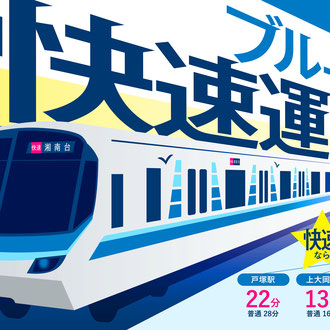 横浜市交通局／ブルーライン快速運転の広報看板