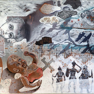 „Unterwegs-ankommen“ Acryl auf Leinen   70x50