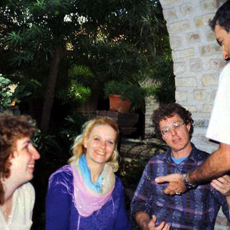 Debra Ramsey, Mary Santamore, Dave Barrison and Donald Mahler at Meherabad. Photo courtesy of Raine Eastman-Gannett