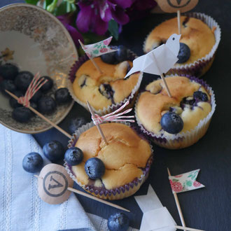 blaubeeren, muffins, blaubeerenmuffins, diy picker, diy dekoration für torte