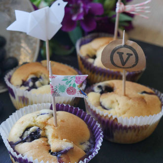 blaubeeren, muffins, blaubeerenmuffins, diy picker, diy dekoration für torte