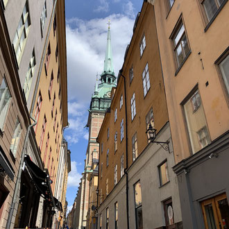 Die Altstadt von Stockholm im Frühling