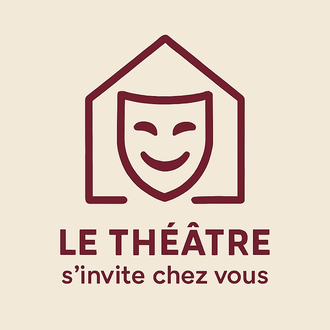 Logo de l’association “Le Théâtre s’invite chez vous”, en Seine-Saint-Denis, représentant un masque de théâtre stylisé dans une maison.