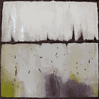 Art. Nr.: 9/490/19 L I "Horizont":  Acryl auf Holz mit Blattsilber 70 x 70 cm  I  Preis auf Anfrage
