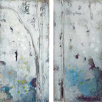 Art. Nr.: 9/A290/19 L I  "Am Meer" 2-teilig:  Acryl auf Holz  30 x 60 cm  I  Preis auf Anfrage