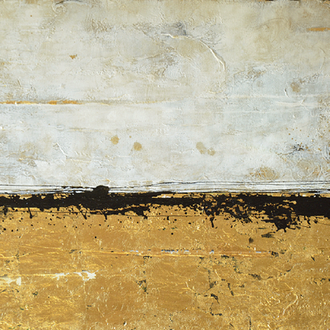 Art. Nr.: 19/590/19 L  "Der Strand":  Acryl auf Holz / Blattgold 24 Karat 95 x 80 cm  I  Preis auf Anfrage