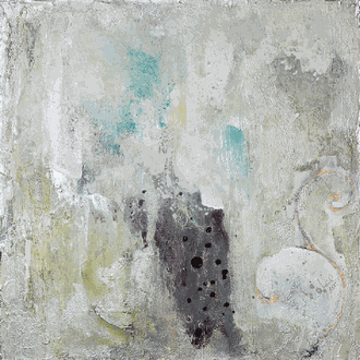 Art. Nr.: 9/390/19 L I "Sommervariation":  Acryl auf Holz/Blattsilber  50 x 50 cm  I  Preis auf Anfrage