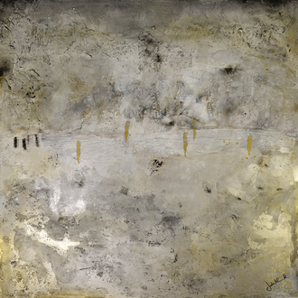 0369020  "Abstrakt /der Einzelne":  Acryl auf Holz  80 x 80 cm 