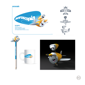 Illustrations 3D / Recherche Mascotte musée de l'aviation / Client Aéroscopia