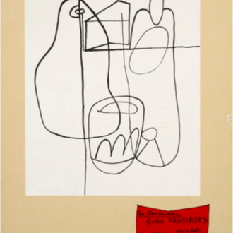 Source d'inspiration de la toile " Red Naphtol "  : Couverture albumLe Corbusier , Panurge 1962 , 57,5 x 46 cm