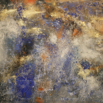 Center of the Milky Way Galaxie (Im Zentrum der Milchstraßen Galaxie) , 2016, Acryl, Lack auf Emaille-Platte, 114,5x99cm