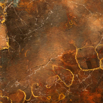 Africa II, Rost, Acryl auf Holz, 40x65 cm, 2018