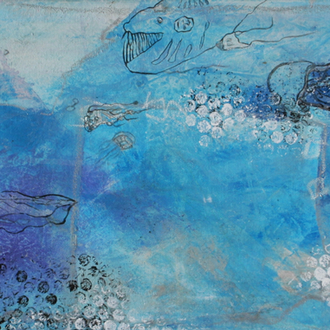 Tiefseemonster, 30x80, 2012, Acryl auf Leinwand